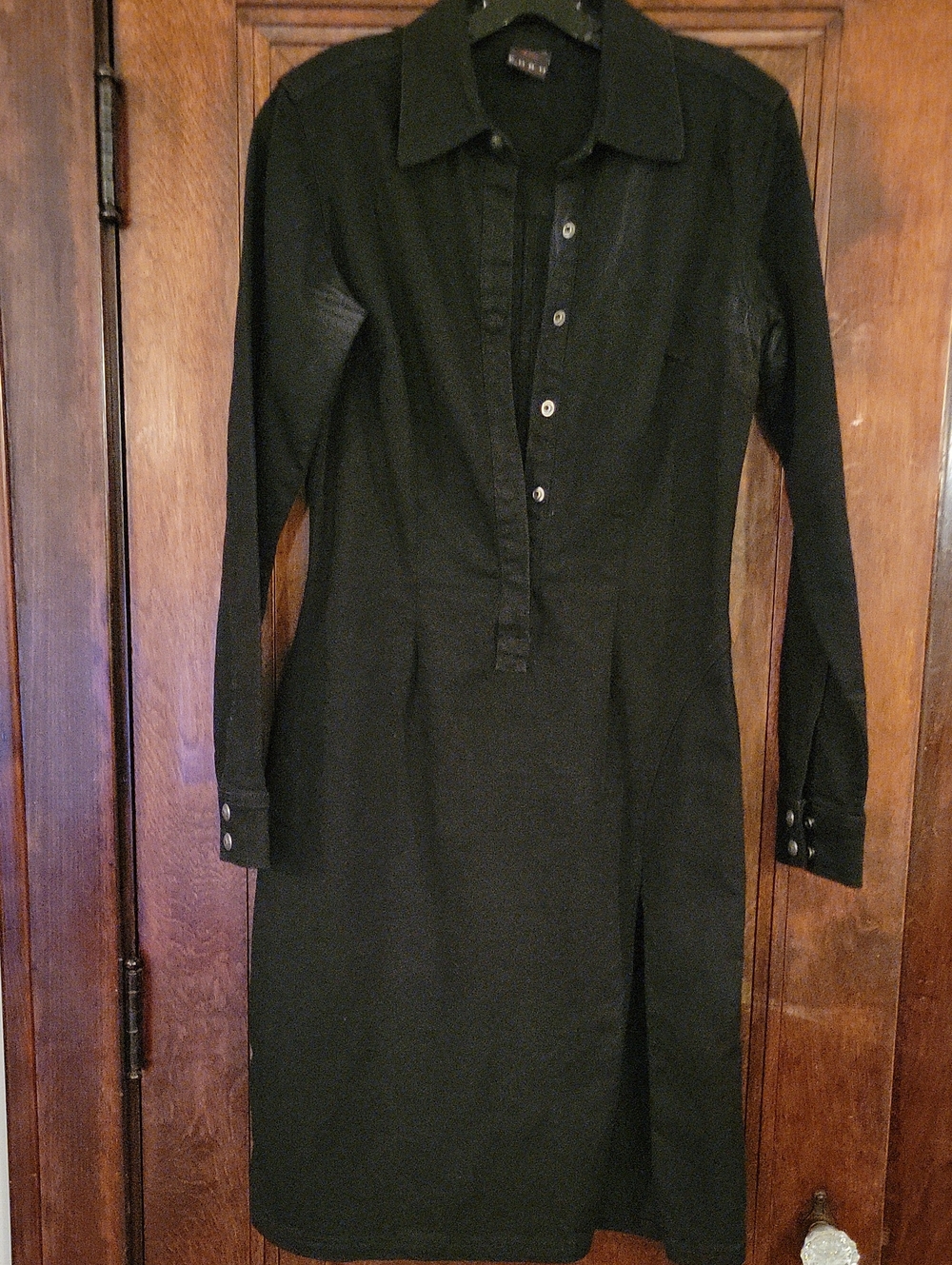 FUBU Black Midi Shirt Dress